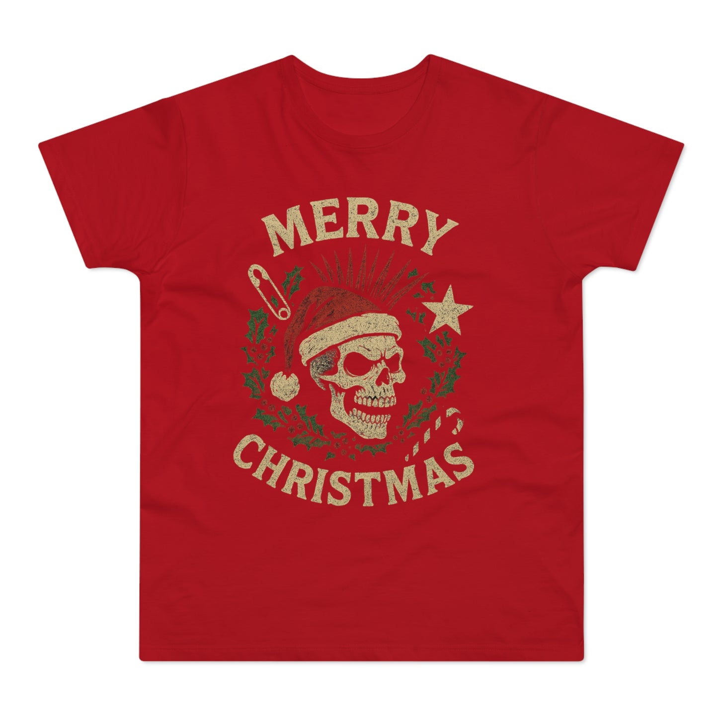 Merry Christmas Skull T-Shirt — Edgy Holiday Tee for Men