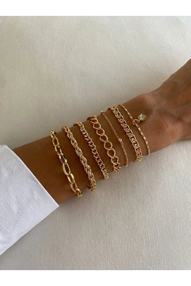 Crystal Stone Bracelet Set Layered Elegant Stackable Jewelry for Women