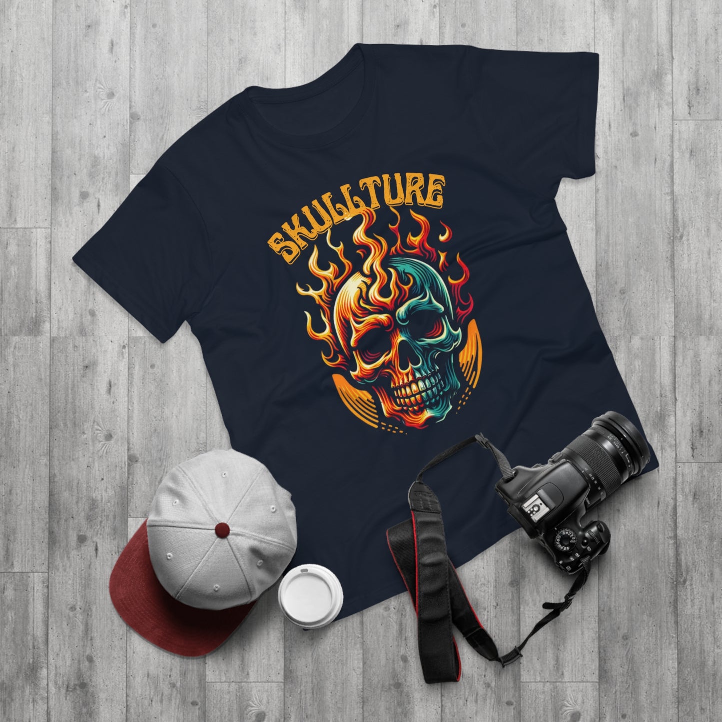 Flaming Skull 'Skullture' Graphic T-Shirt