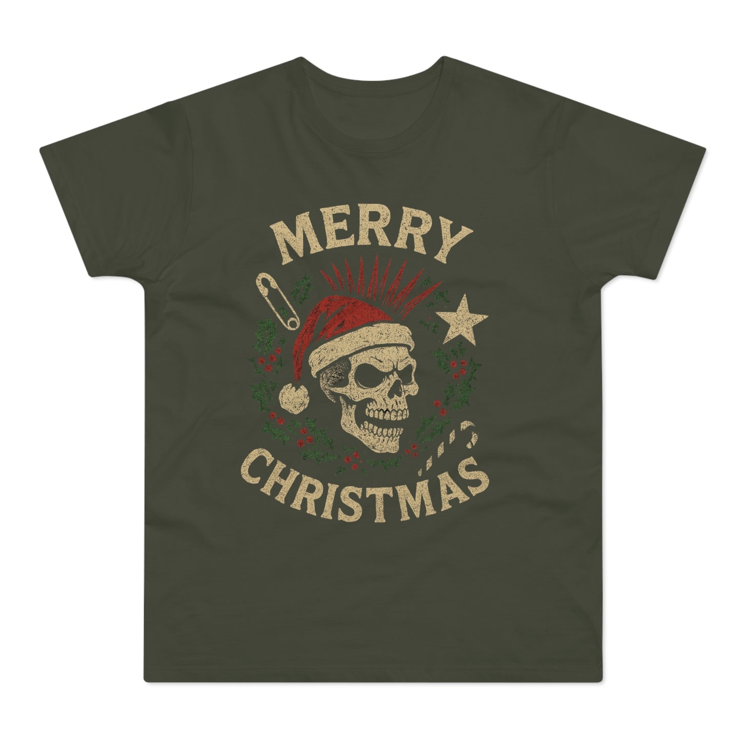 Merry Christmas Skull T-Shirt — Edgy Holiday Tee for Men