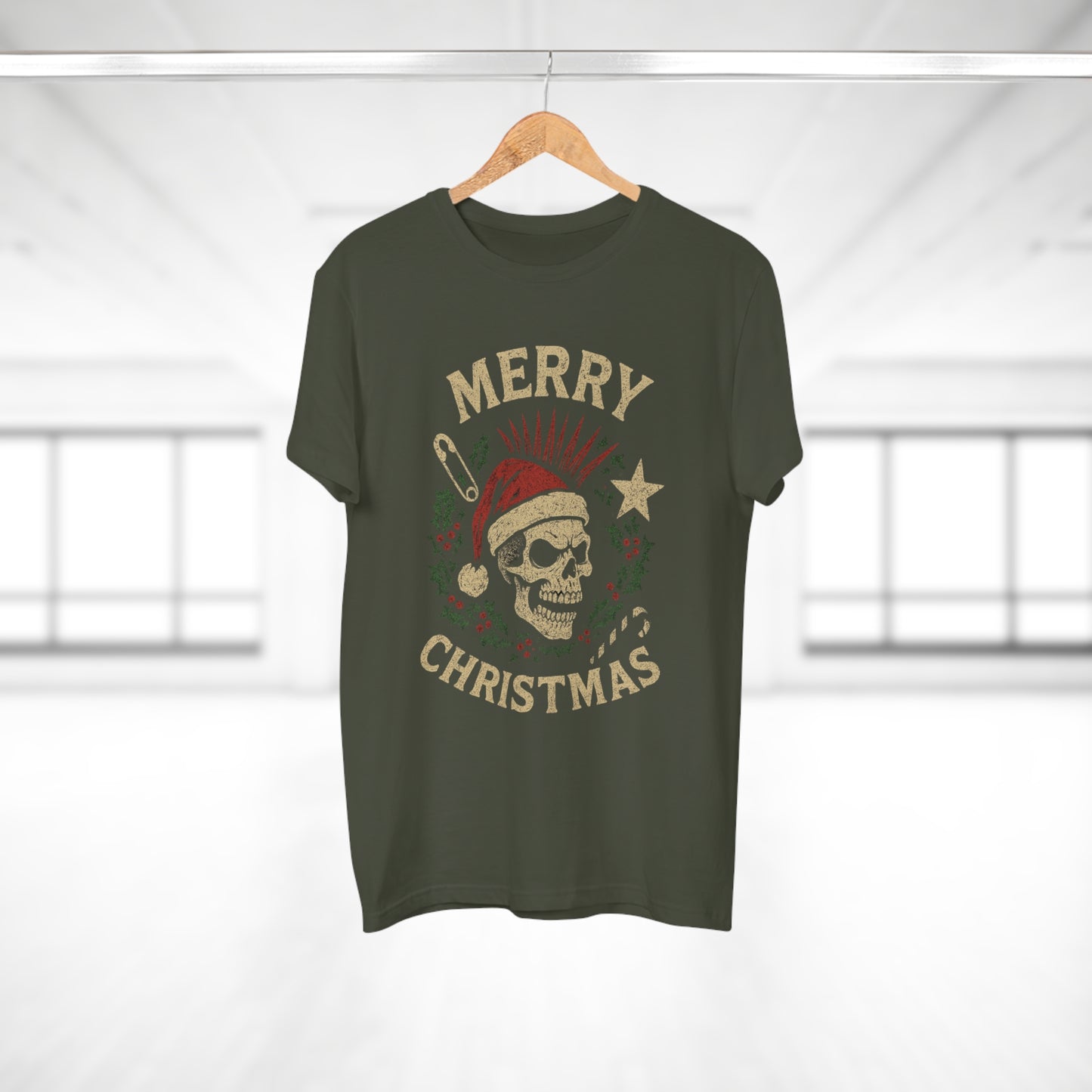 Merry Christmas Skull T-Shirt — Edgy Holiday Tee for Men