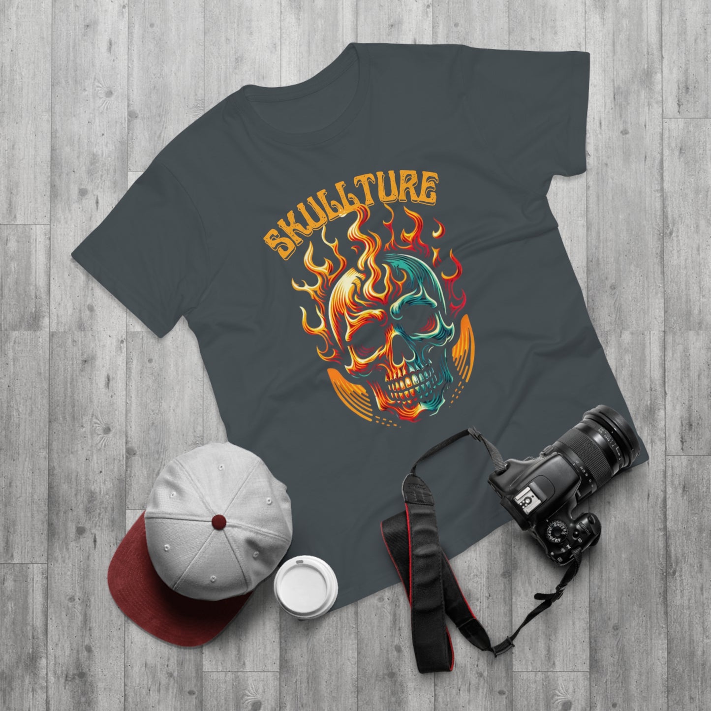 Flaming Skull 'Skullture' Graphic T-Shirt