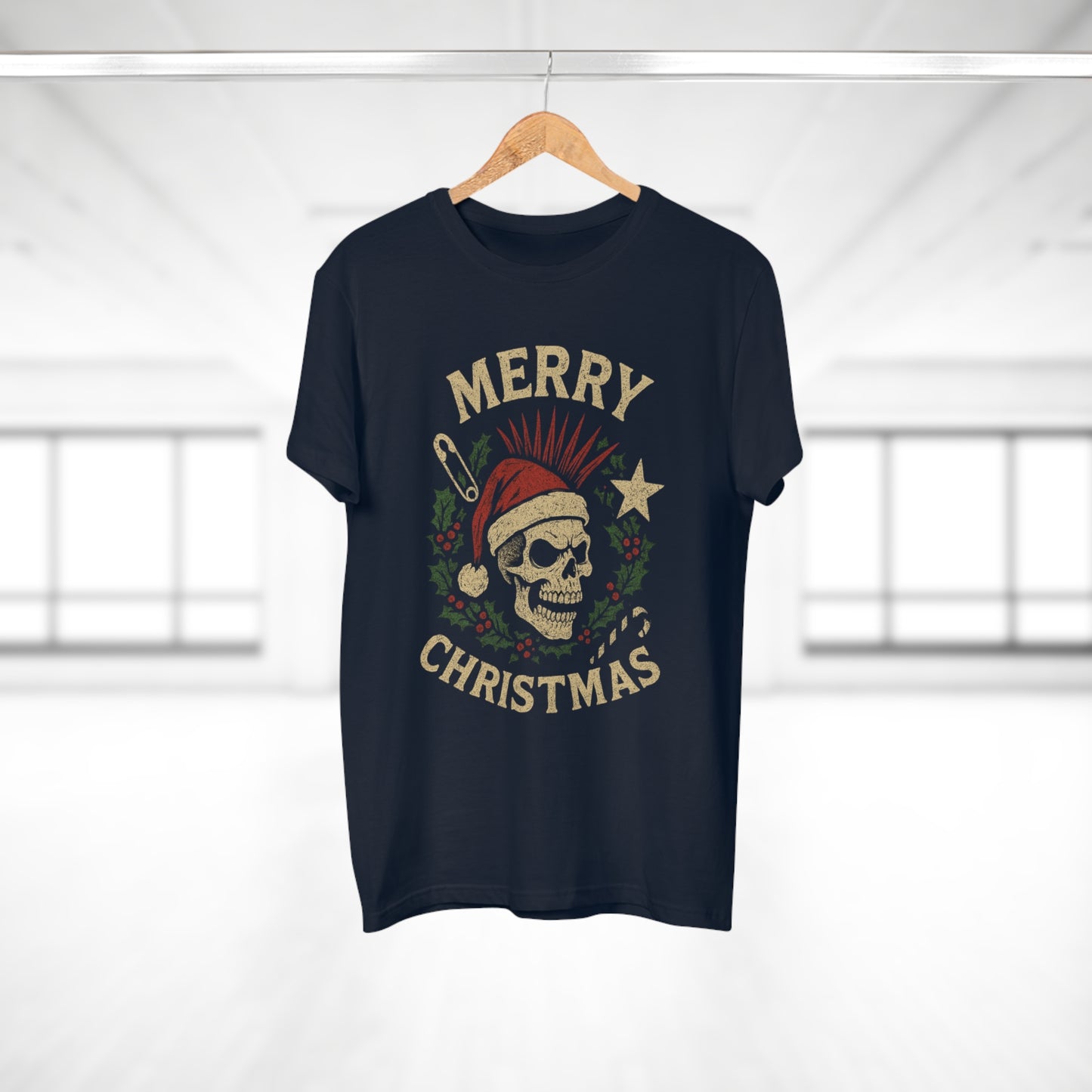 Merry Christmas Skull T-Shirt — Edgy Holiday Tee for Men