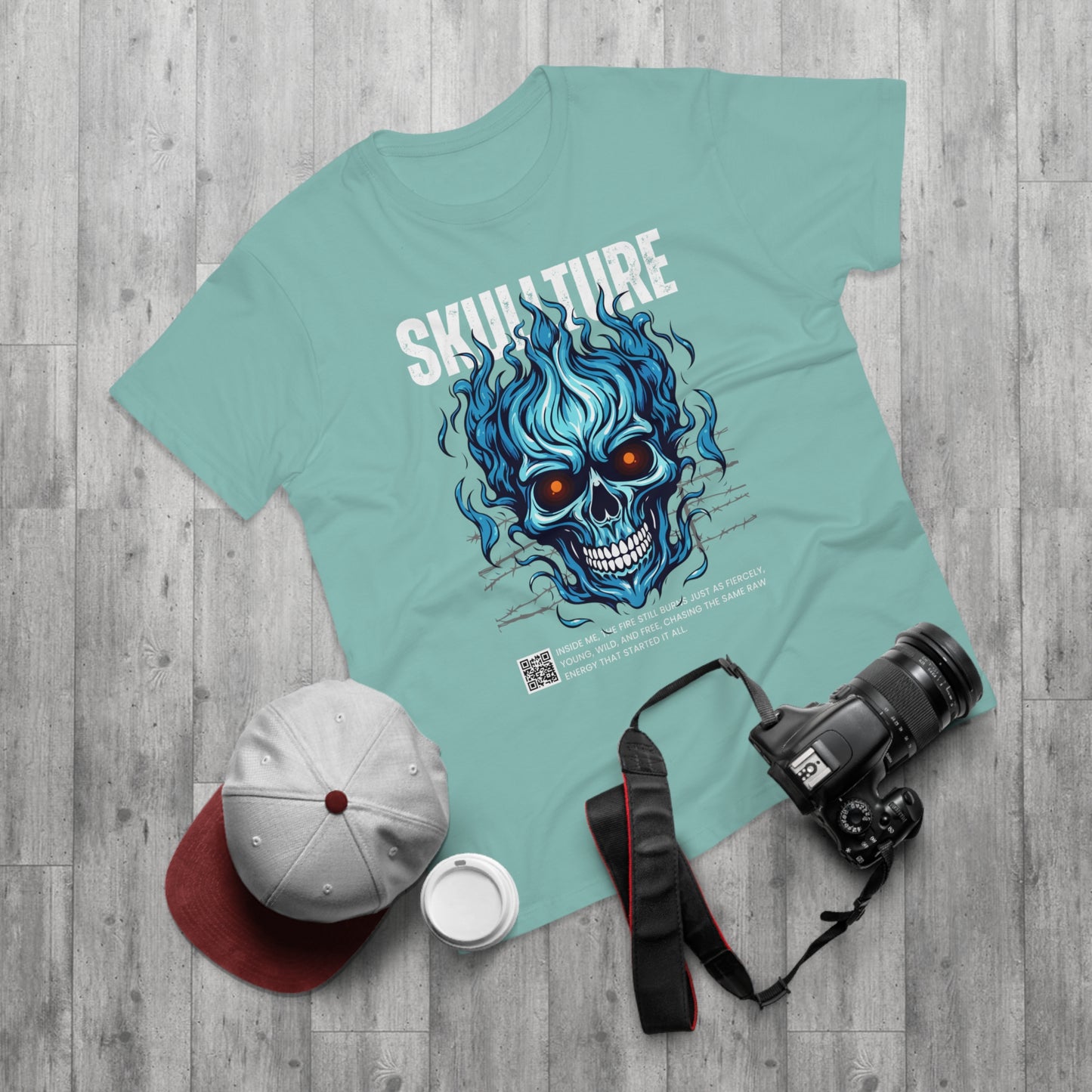 Skullture Blue Flame Skull T-Shirt
