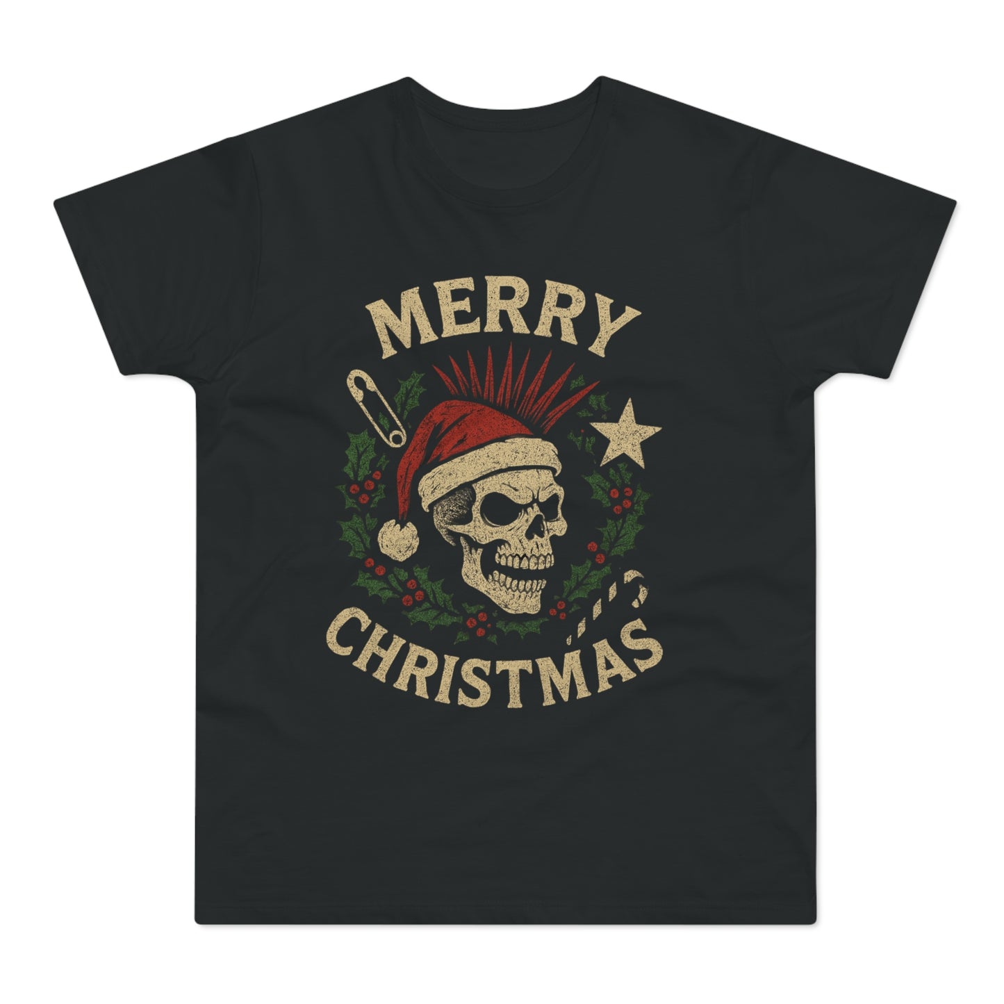 Merry Christmas Skull T-Shirt — Edgy Holiday Tee for Men