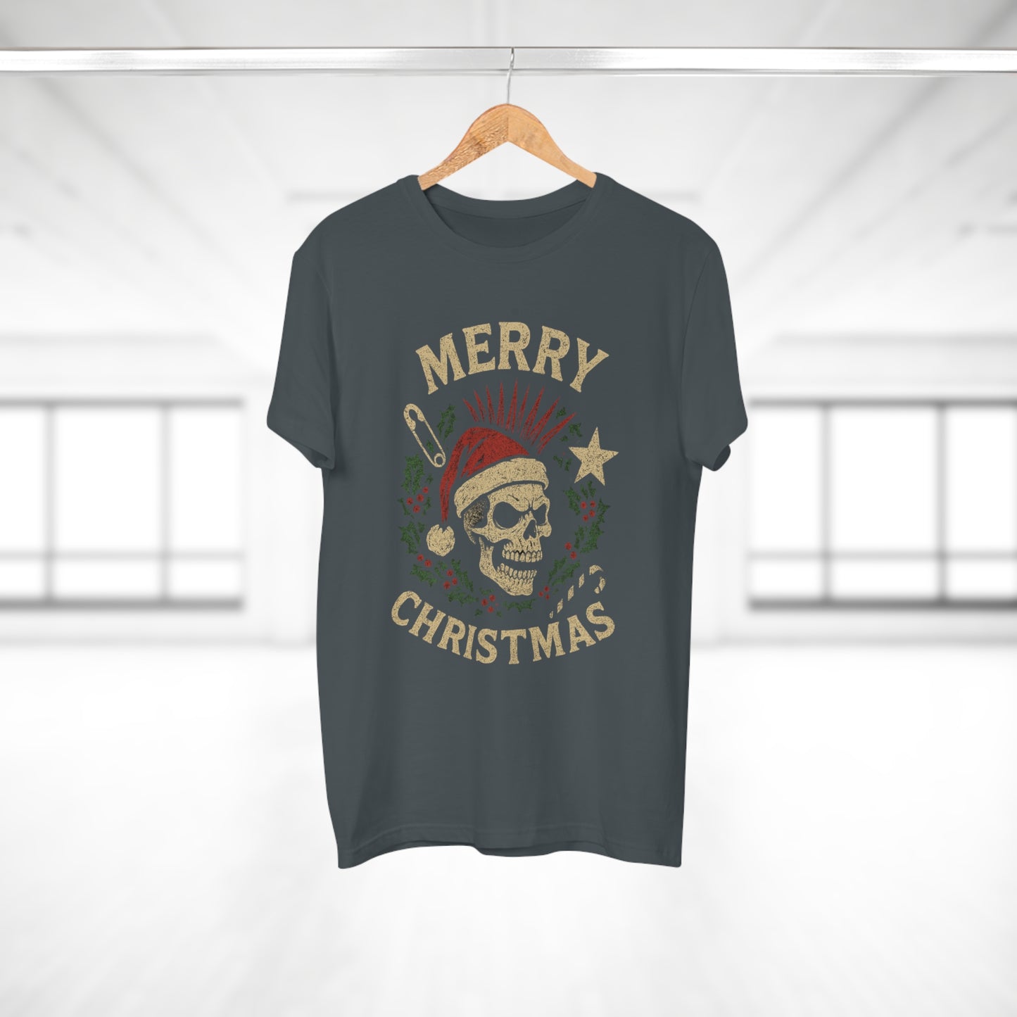Merry Christmas Skull T-Shirt — Edgy Holiday Tee for Men