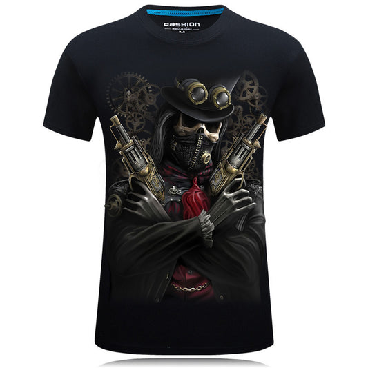 Guns $ Skull 3D Design Tshirt