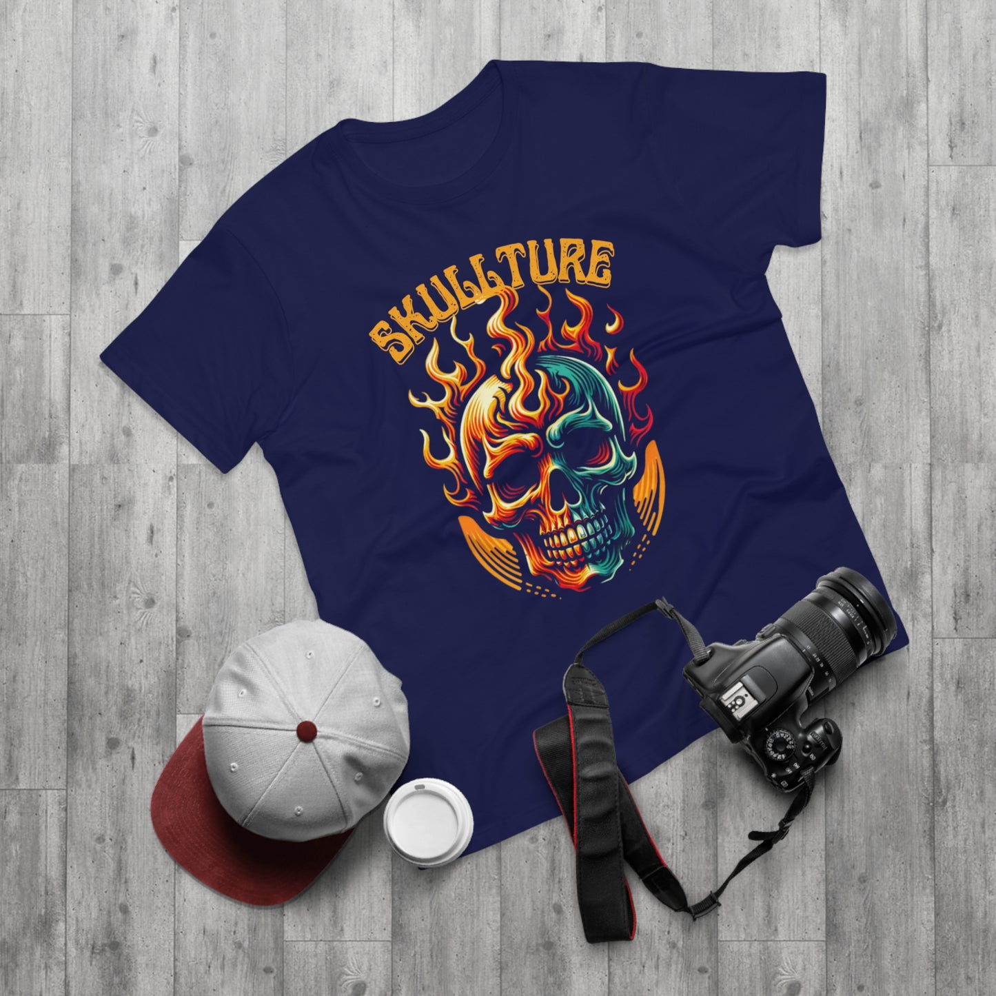 Flaming Skull 'Skullture' Graphic T-Shirt