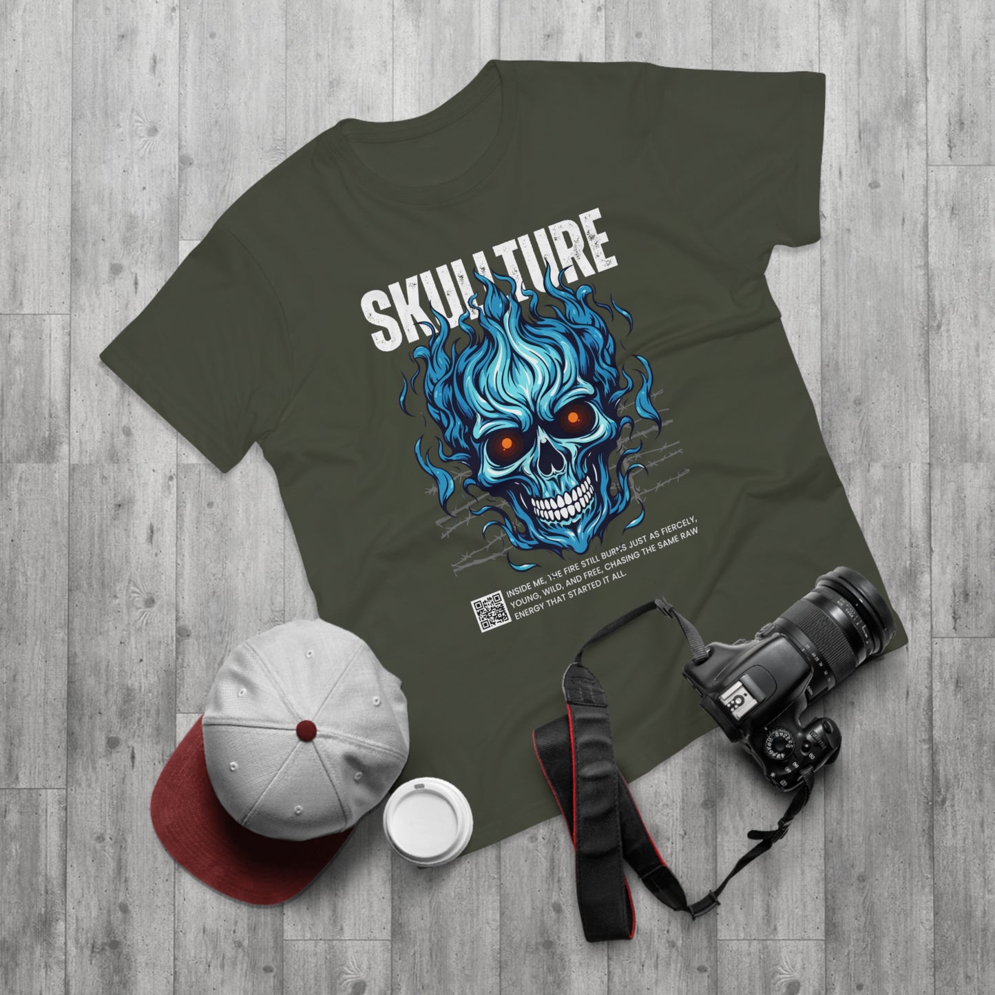 Skullture Blue Flame Skull T-Shirt