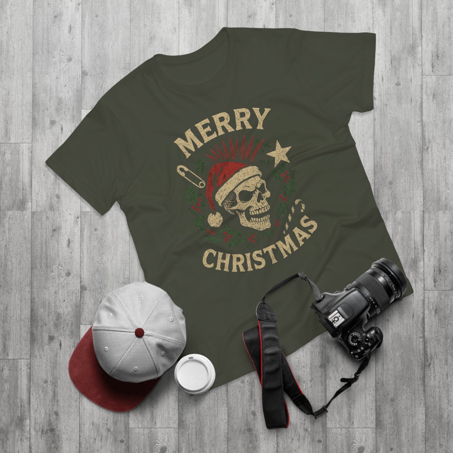 Merry Christmas Skull T-Shirt — Edgy Holiday Tee for Men