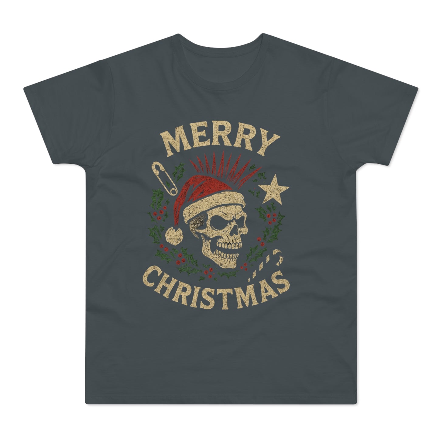 Merry Christmas Skull T-Shirt — Edgy Holiday Tee for Men