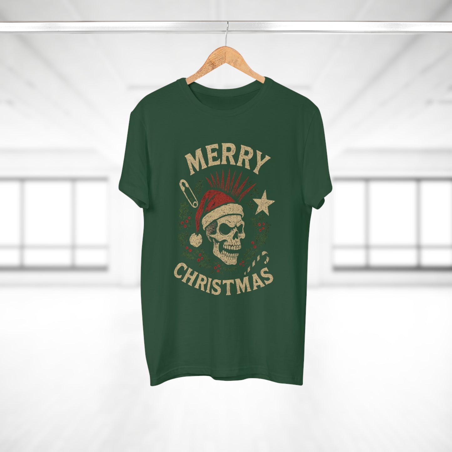 Merry Christmas Skull T-Shirt — Edgy Holiday Tee for Men