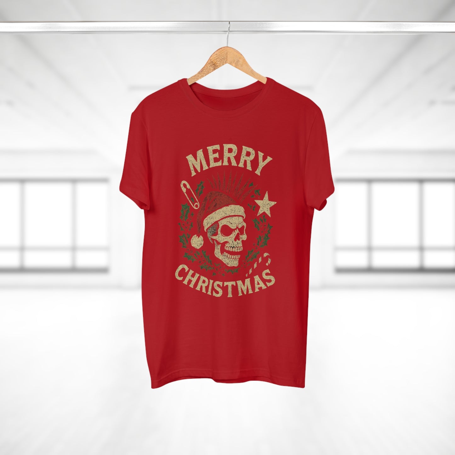 Merry Christmas Skull T-Shirt — Edgy Holiday Tee for Men
