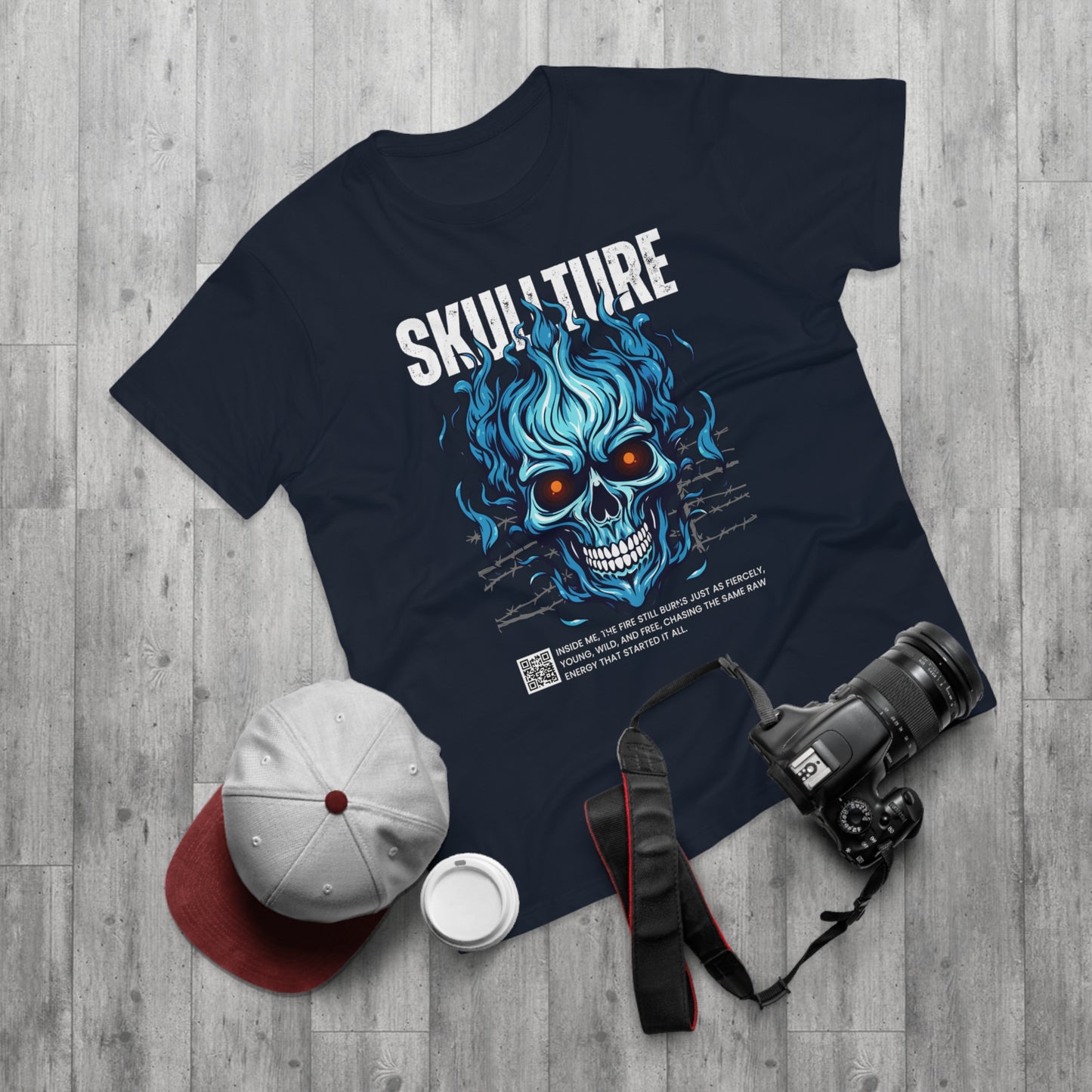 Skullture Blue Flame Skull T-Shirt