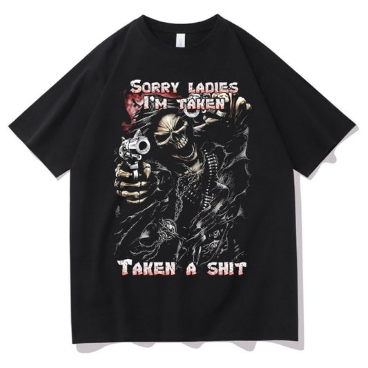 Epic Skull Man Graphic Tshirt Sorry Ladies I'm Taken