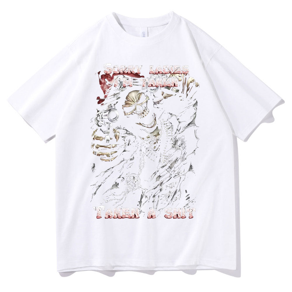 Epic Skull Man Graphic Tshirt Sorry Ladies I'm Taken