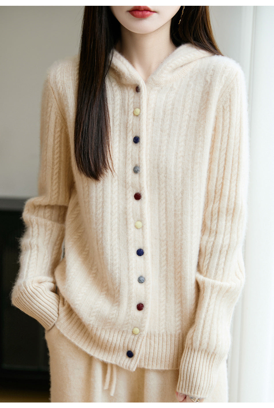 Auriell Wool Hooded Cardigan