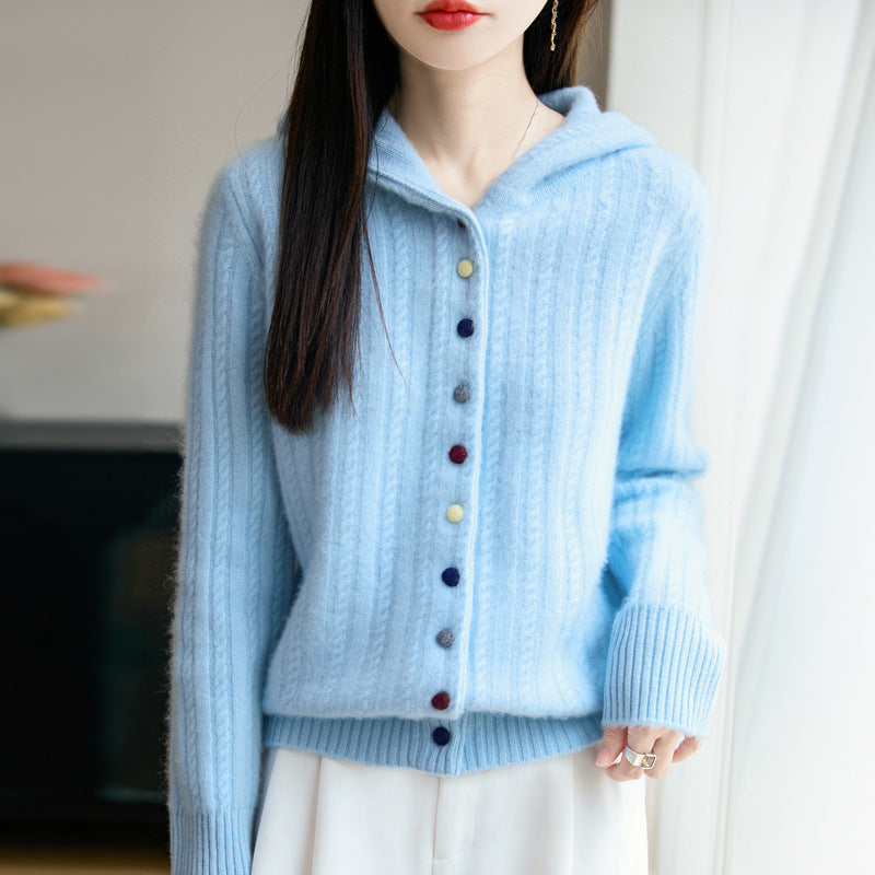 Auriell Wool Hooded Cardigan