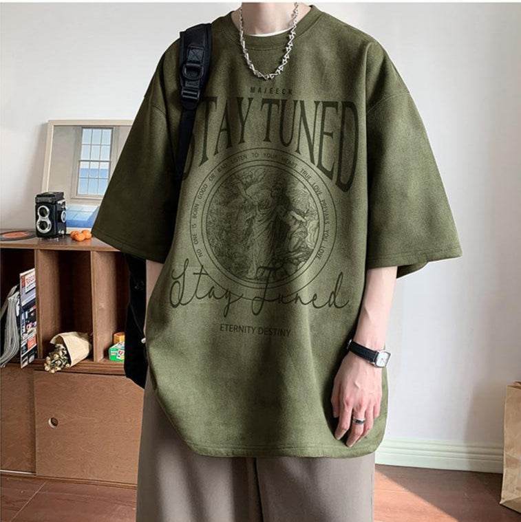 Men's velvet t-shirt, casual and comfortable