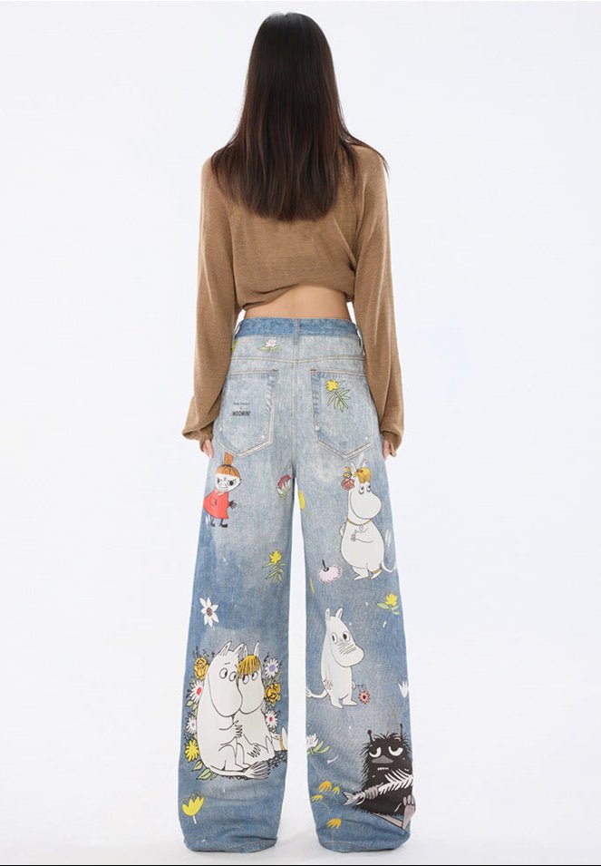 Moomins Cartoon Jeans for Fun Style