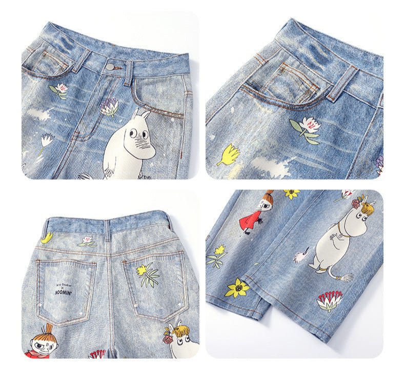 Moomins Cartoon Jeans for Fun Style