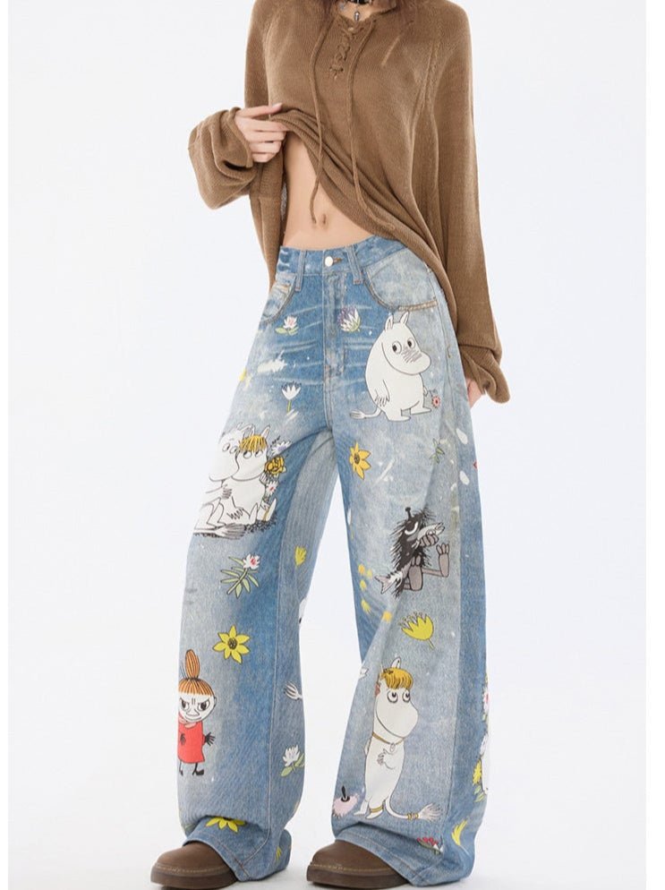 Moomins Cartoon Jeans for Fun Style