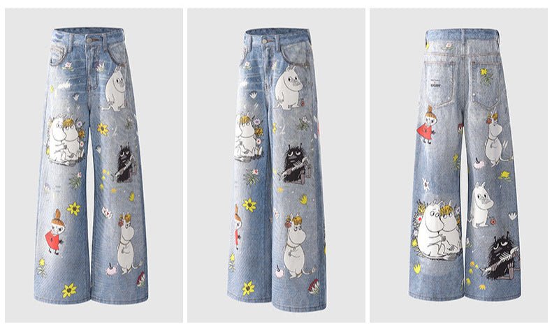Moomins Cartoon Jeans for Fun Style