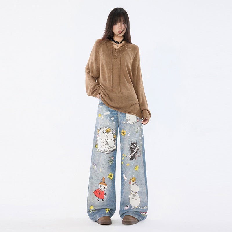 Moomins Cartoon Jeans for Fun Style