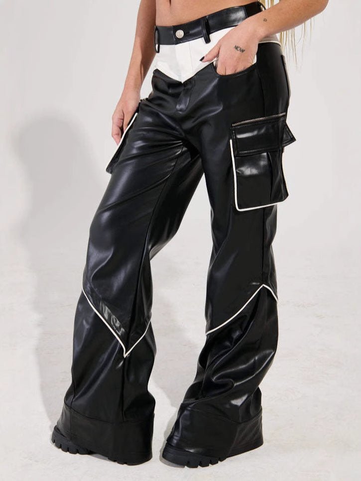 Streetwear Pants with Glossy Effect and Side Pockets