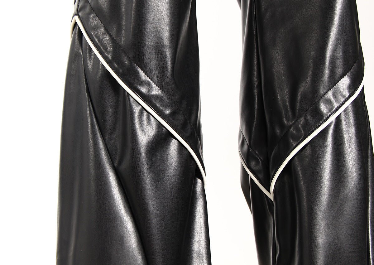 Streetwear Pants with Glossy Effect and Side Pockets