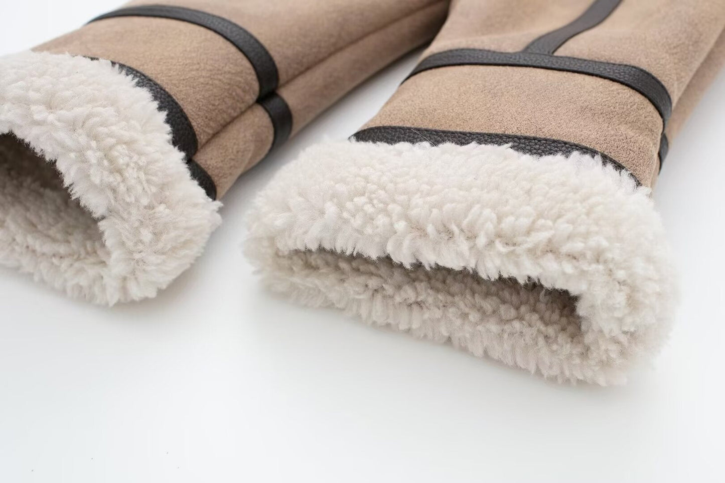 Women Retro Motorcycle Style Short Fur Jacket